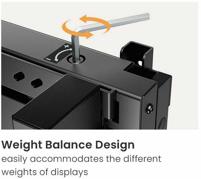 Equip Įrengti Laikiklis sieninis 60''-100''/1TFT 60-90kg 1Gelenk Up-Down sw
