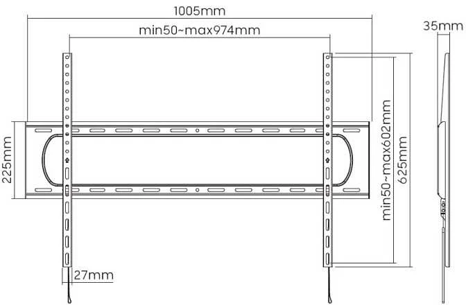 Equip 650338 televizoriaus laikiklis 3,05 m (120″) Juoda