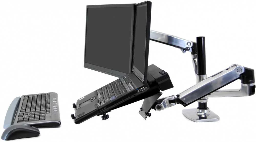 Laikiklis Ergotron - LX Dual Stacking Arm - poliruotas aliuminis