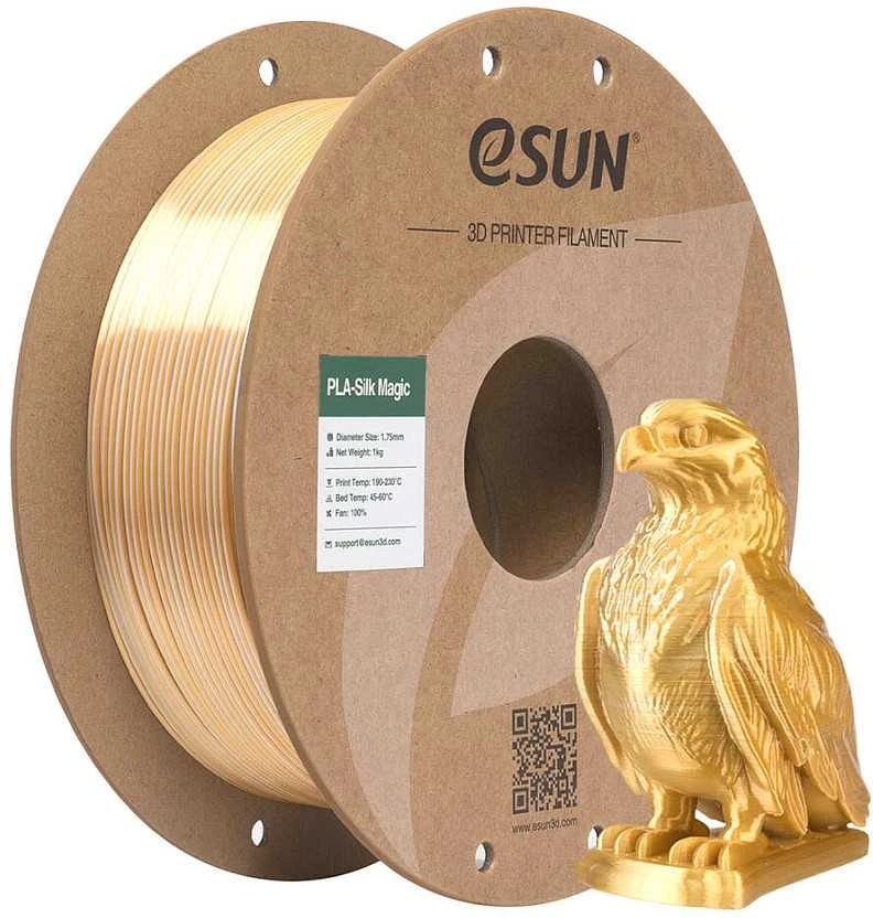 eSun ePLA-Silk Magic - Dual Colors plastikas 1kg 1.75mm - Gold/Sidabrinis