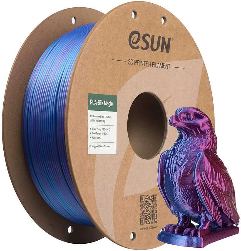 eSun ePLA-Silk Magic plastikas 1kg 1.75mm - Raudona/Mėlyna
