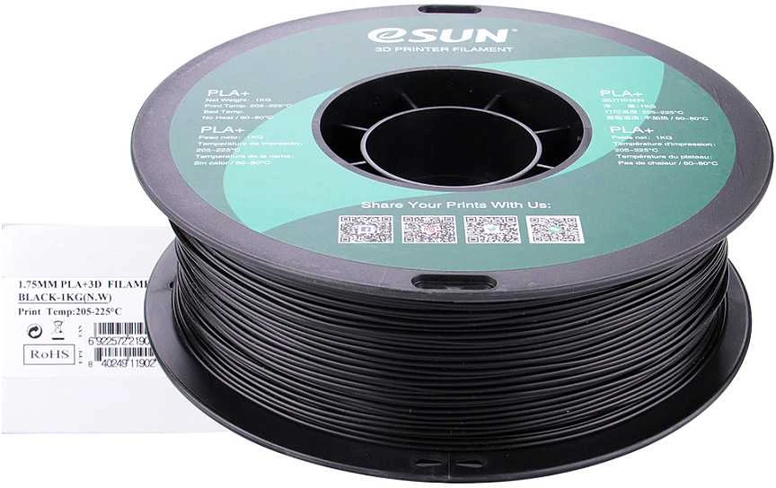 eSun PLA+ 1kg 1.75mm - Juodas