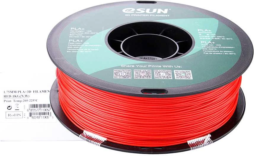eSun PLA+ 1kg 1.75mm - Raudona