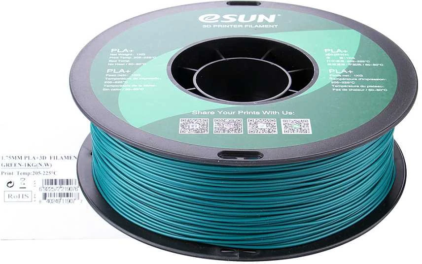 eSun PLA+ 1kg 1.75mm - Žalias