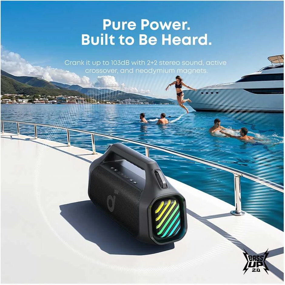 Anker Soundcore Boom 2 Pro tragbarer Bluetooth kolonėlė, Juodas, Kabellos, 140W, A3134A11