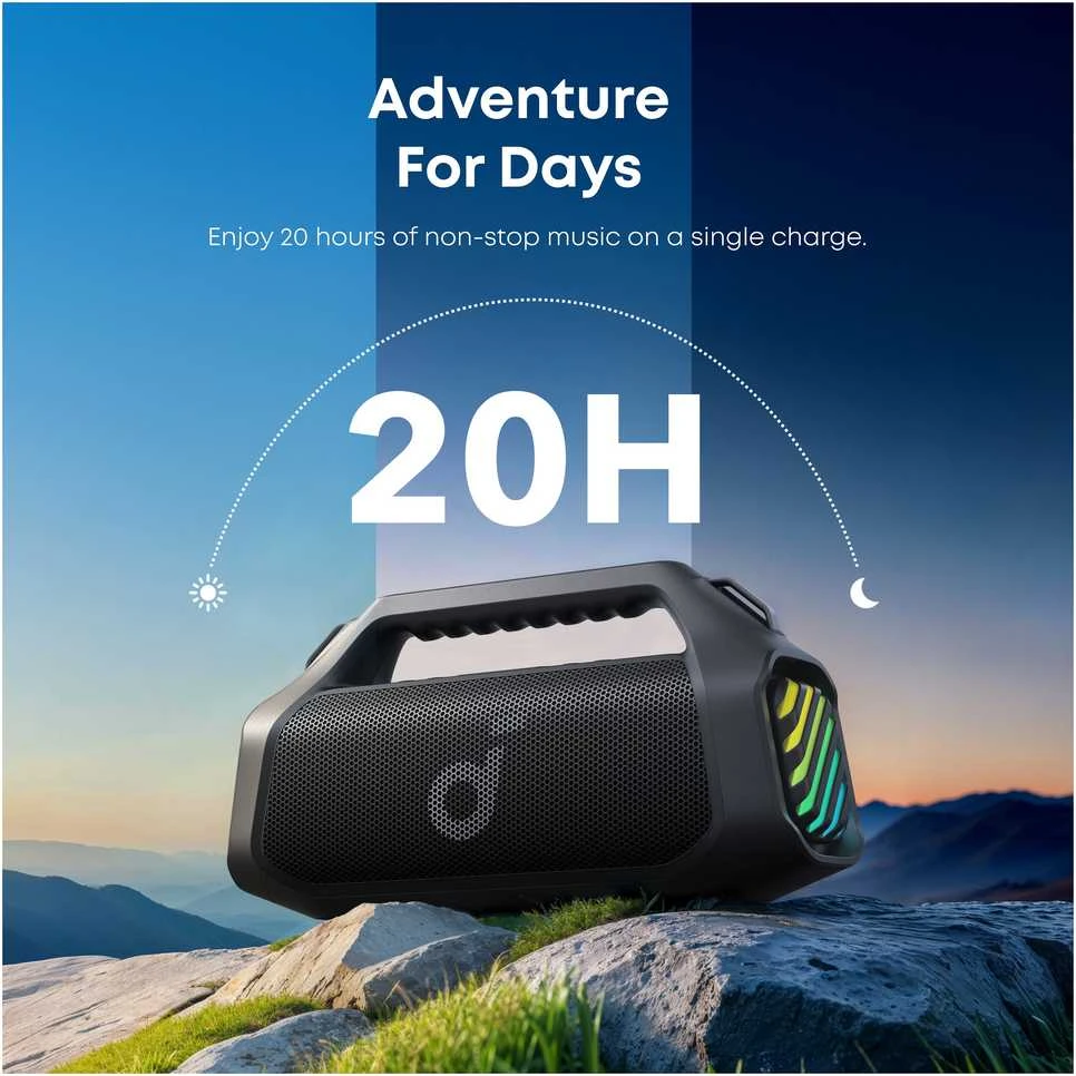 Anker Soundcore Boom 2 Pro tragbarer Bluetooth kolonėlė, Juodas, Kabellos, 140W, A3134A11