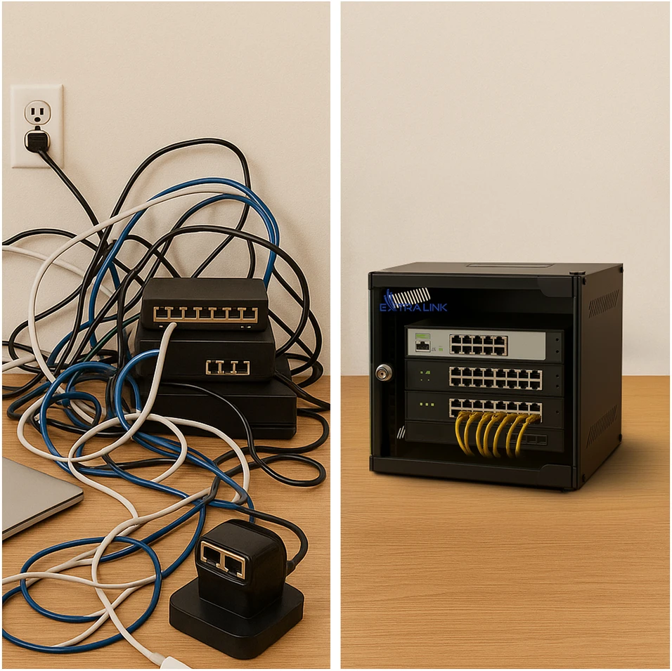 „Extralink Lite“ 4U 10" 280X310 prie sienos montuojama spintelė, juoda