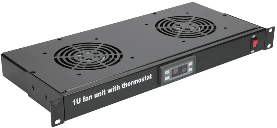 Extralink | Ventiliatoriaus skydelis | 19", 2 ventiliatoriai, su termostatu