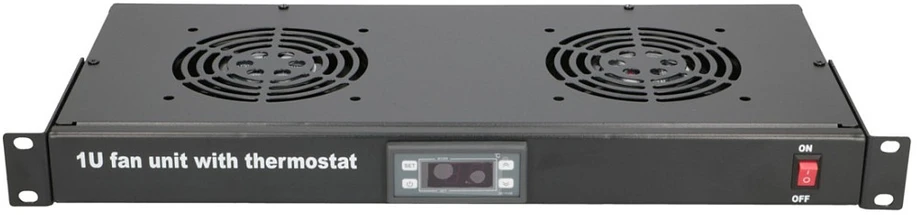 Extralink | Ventiliatoriaus skydelis | 19", 2 ventiliatoriai, su termostatu