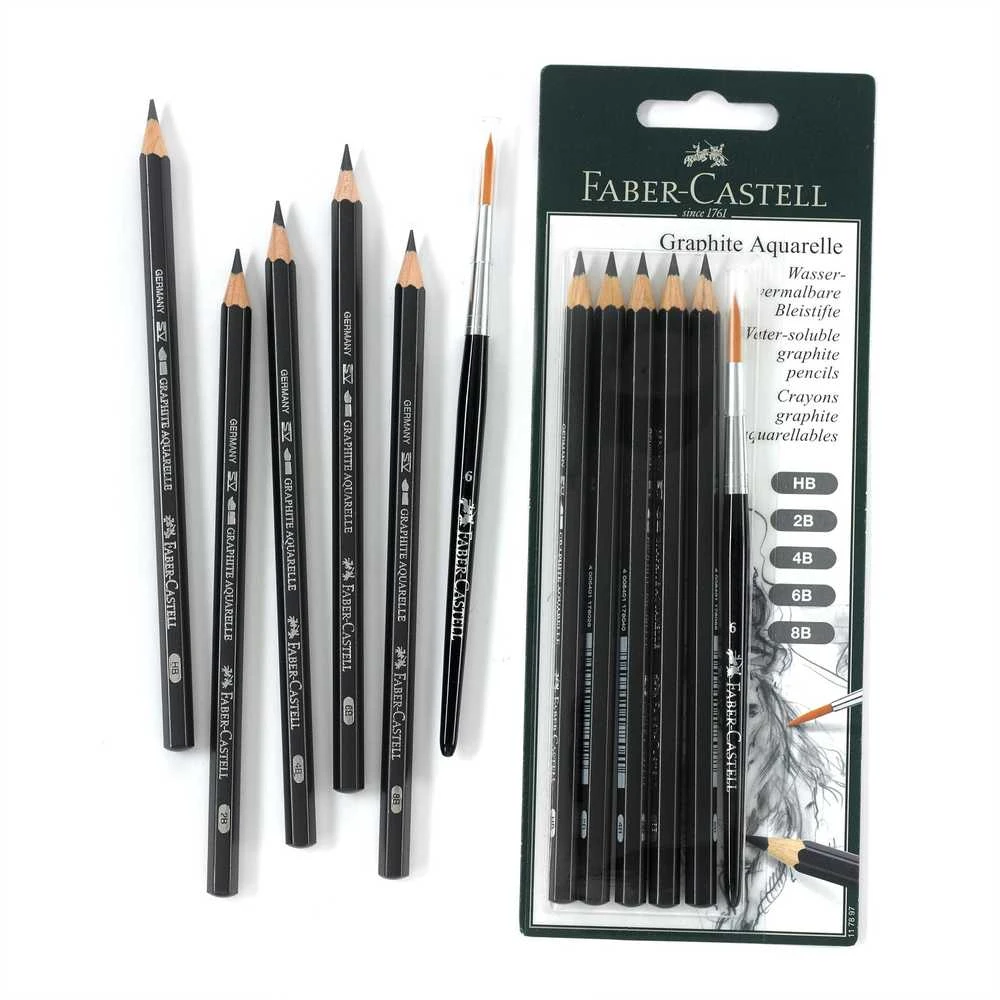 Akvareliniai pieštukai Faber-Castell Aquarelle, 5vnt + teptukas