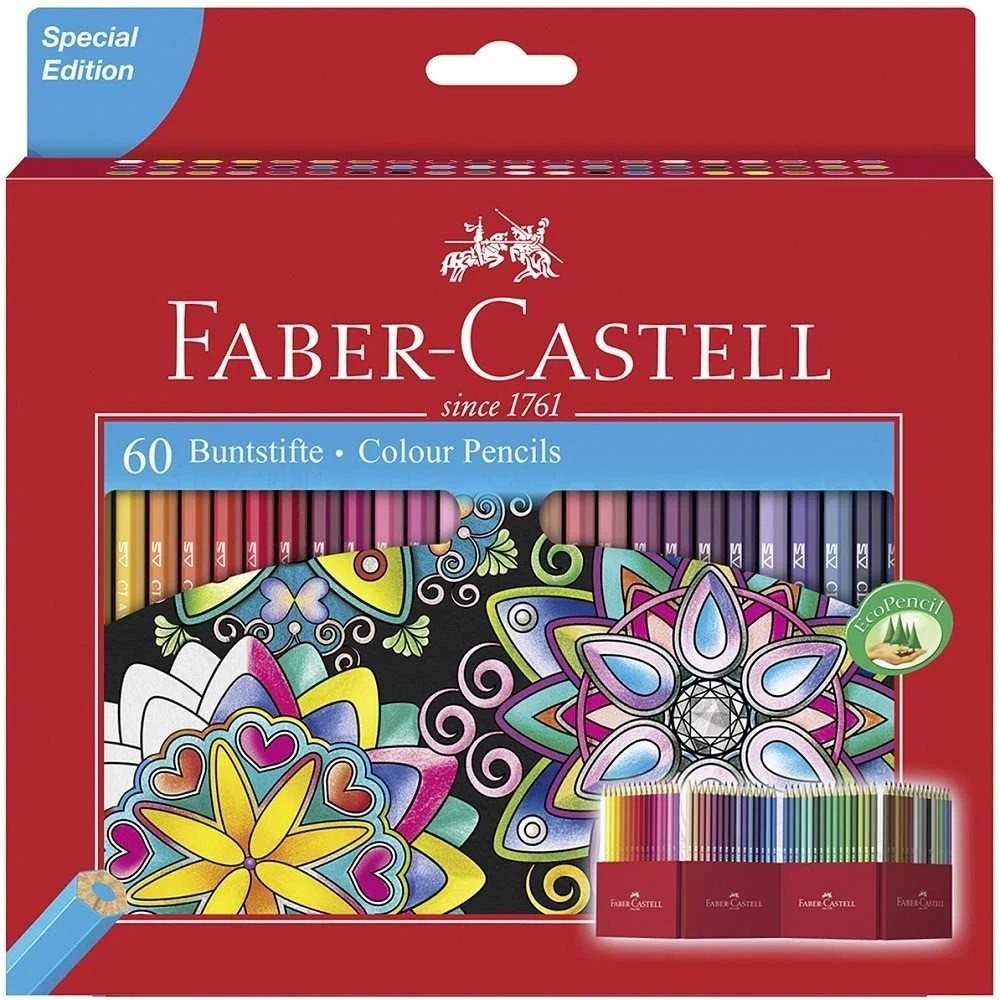 Spalvoti pieštukai Faber-Castell Castle, 60 spalvų