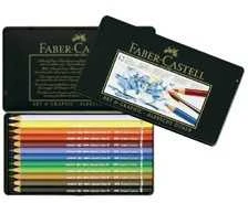 Spalvoti akvareliniai pieštukai su teptuku Faber-Castell Fish, 12 spalvų