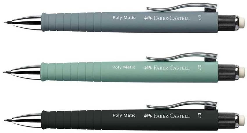 Automatinis pieštukas Faber-Castell Poly-Matic, 0,7mm, pilkos spalvos