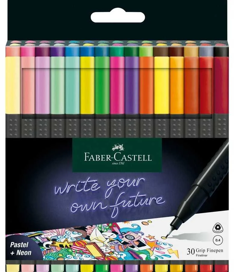 Faber-Castell Finepen Grip 30 dalių spalvų paletė