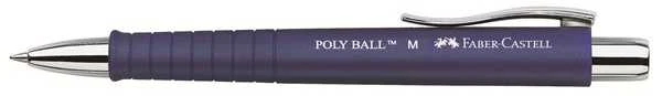 Automatinis tušinukas Faber-Castell Poly Ball, 0.7mm, mėlynos spalvos, mėlynos spalvos korpusas