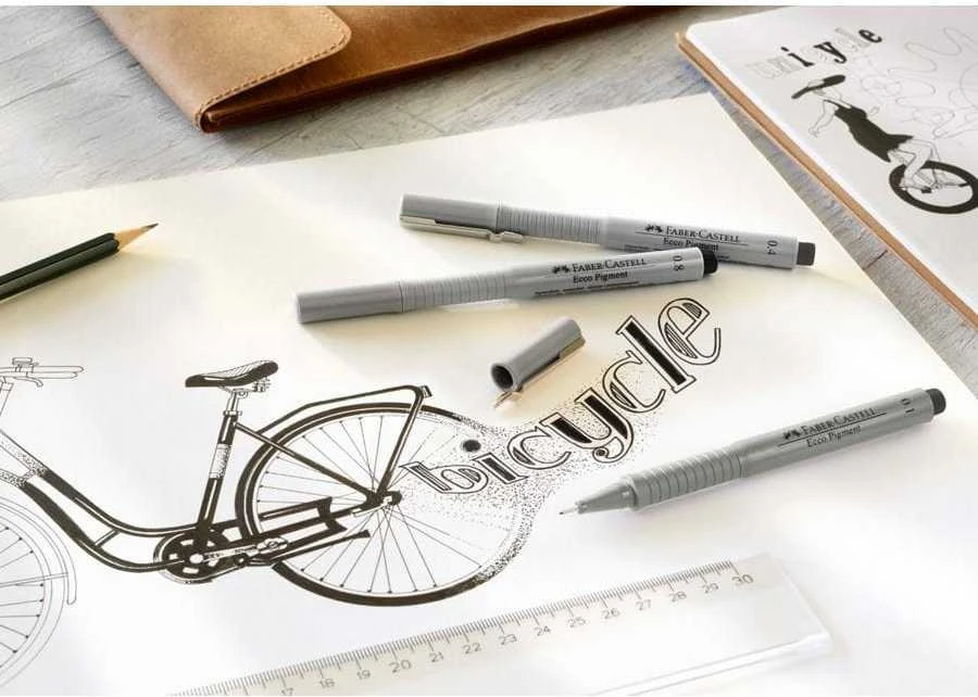 Faber-Castell Cienkopis Ecco Pigment 8vnt FABER CASTELL dėkle