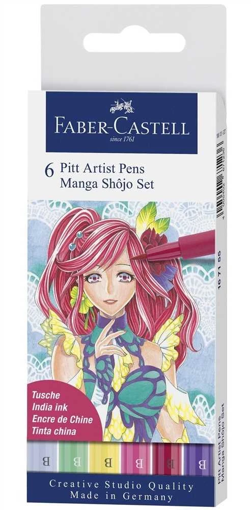 Rašikliai piešimui Faber-Castell PITT artist pen Shôjo 6 spalvų