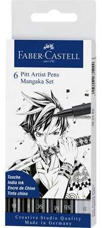Faber-Castell Pitt Artist Pen Mangaka piešimo rašiklis 6 vnt.
