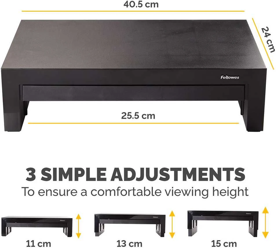 Laikiklis Fellowes | Designer Suites Monitorius Riser | Height adjustment | Juodas