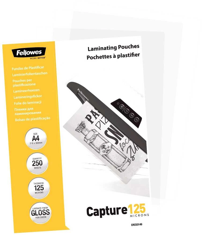 Fellowes Fellowes A4 blizgus 125 mikronų laminavimo maišelis 250 vertės pakuotė – 5314903