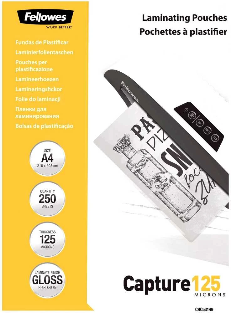 Fellowes Fellowes A4 blizgus 125 mikronų laminavimo maišelis 250 vertės pakuotė – 5314903