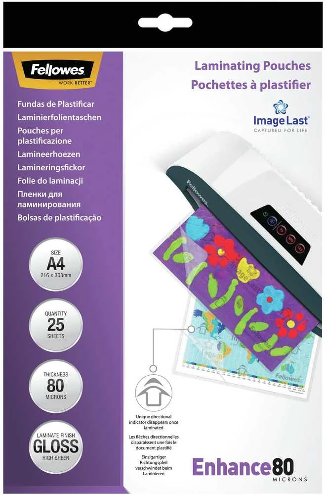 Laminavimo maišelis FELLOWES IL, 80 mikronų, A4, 25 vnt.