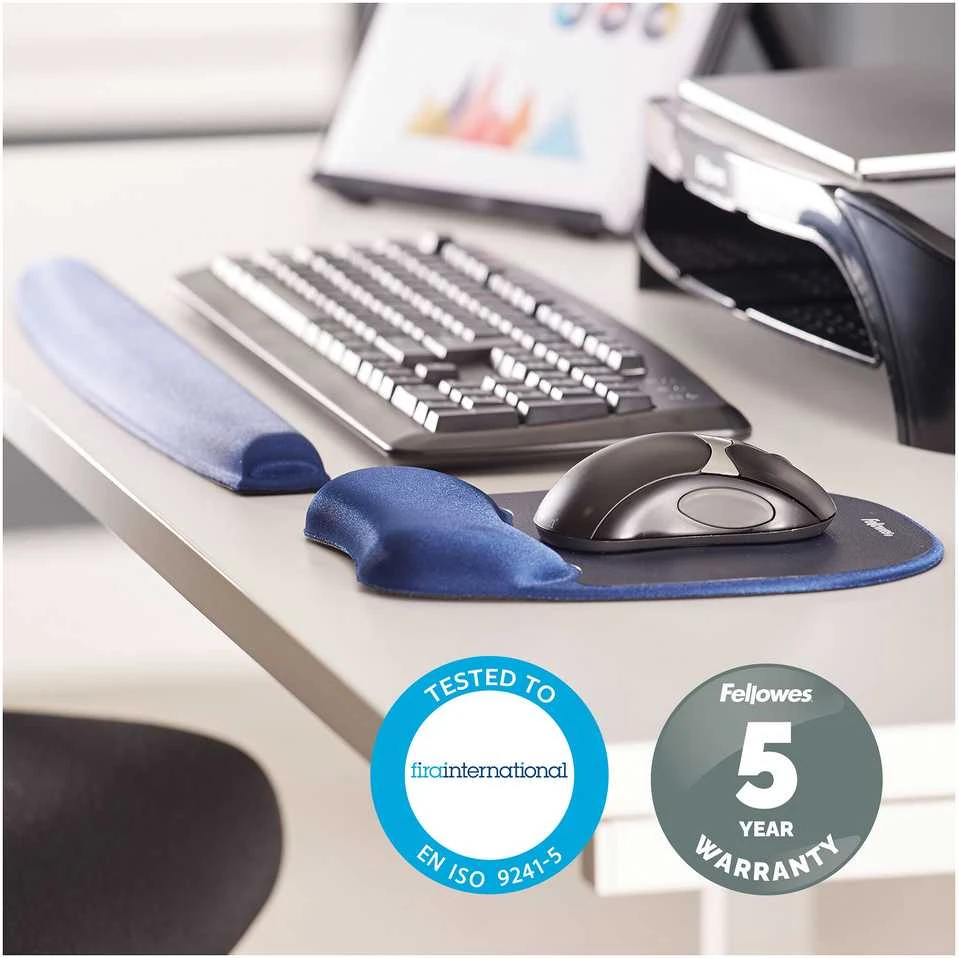 Fellowes | Foam Pelės kilimėlis su riešo atrama | Mouse pad with wrist pillow | 202 x 235 x 25 mm | Sapphire
