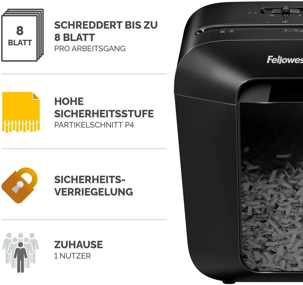 Fellowes LX45 smulkintuvo techninės charakteristikos