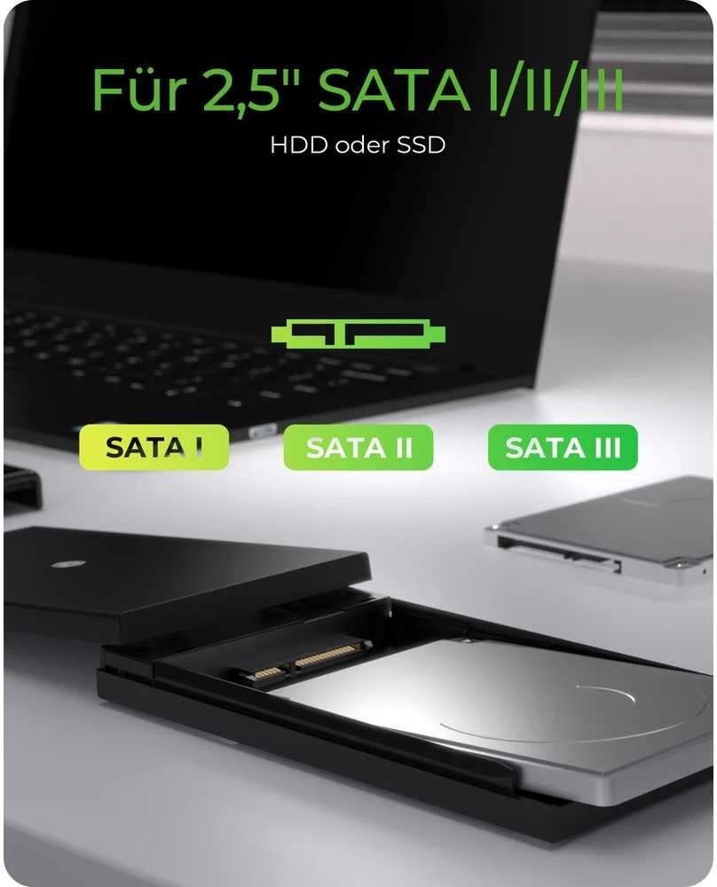 RaidSonic ICY BOX IB-200T-C3 Išorinis 2,5" HDD/SSD dėklas SATA USB 3.2 Gen 1