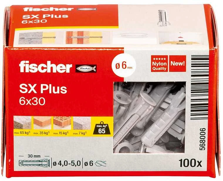 Fischer 61-568006 UNIV.KAIŠTIS SXPLUS 6X30MM 100NVT