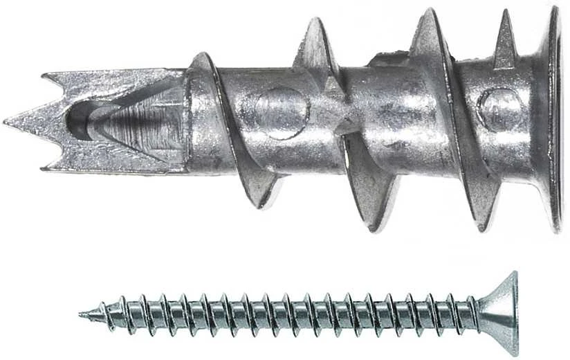 Fischer metaliniai gipskartonio kaiščiai GKM 12 (sidabrinis, 100 vnt, su varžtu)