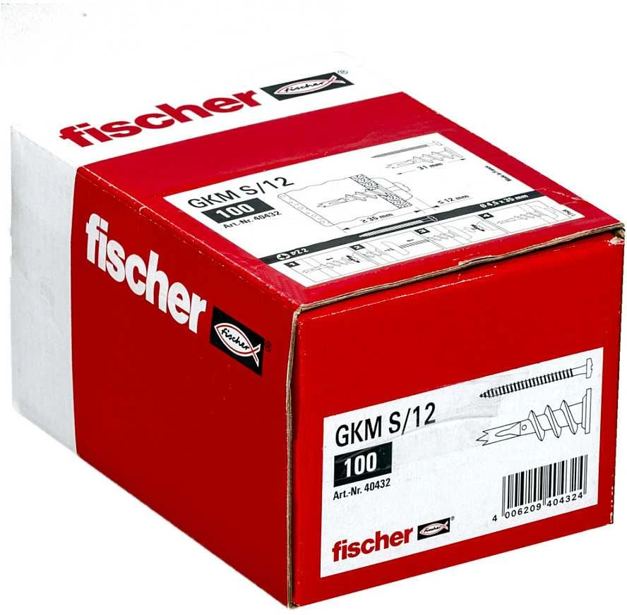 Fischer metaliniai gipskartonio kaiščiai GKM 12 (sidabrinis, 100 vnt, su varžtu)