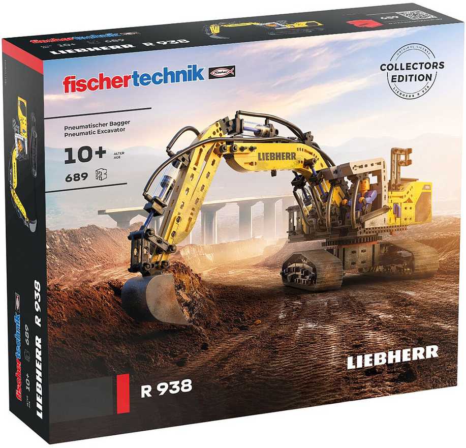 Fischer Technik Fischertechnik Liebherr R 938 surinkimo rinkinys 576450, 10 metų ir vyresni, 689 dalys, pneumatinis kompresorius