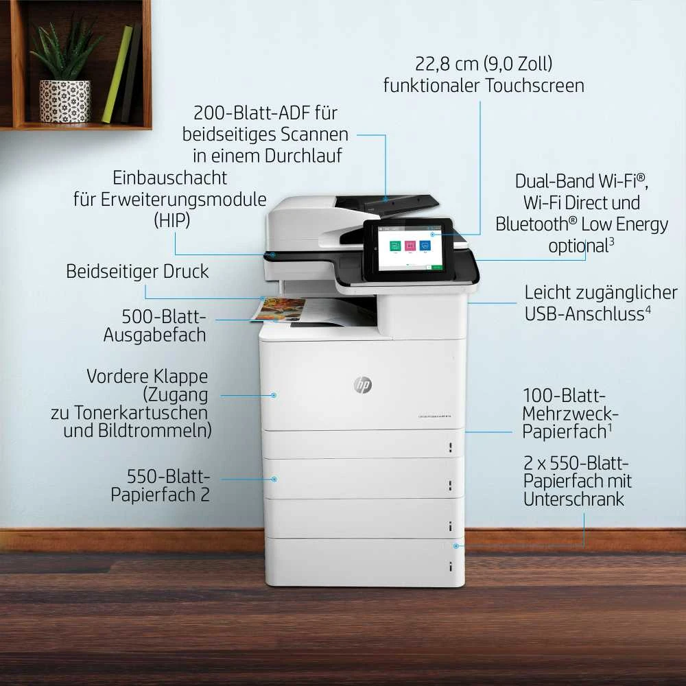 Hewlett Packard (HP) HP Color LaserJet Enterprise M776dn AIO All-in-One Spausdintuvas - A3 spalvotas lazerinis, spausdinimas / kopijavimas / dvipusis nuskaitymas / skaitmeninis siuntimas, automatinis dokumentų tiektuvas, automatinis dvipusis spausdinimas, LAN, 46 psl./min., 40000 puslapių per mėnesį (pakeičia M775dn)