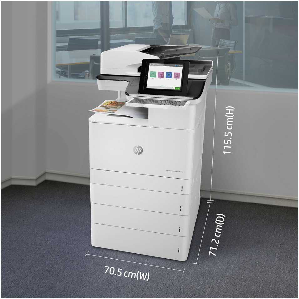 Hewlett Packard (HP) HP Color LaserJet Enterprise Flow MFP M776z AIO All-in-One Spausdintuvas - A3 Color lazerinis, Spausdinti/Kopijuoti/Dual-Side Scan/Faksas, Automatinis dokumentų tiektuvas, Auto-Duplex, LAN, WiFi, 46ppm, 200000 puslapių per mėnesį (pakeičia M775z)