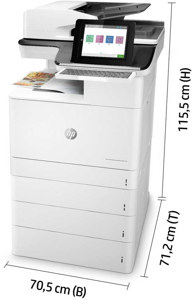Hewlett Packard (HP) HP Color LaserJet Enterprise Flow MFP M776z AIO All-in-One Spausdintuvas - A3 Color lazerinis, Spausdinti/Kopijuoti/Dual-Side Scan/Faksas, Automatinis dokumentų tiektuvas, Auto-Duplex, LAN, WiFi, 46ppm, 200000 puslapių per mėnesį (pakeičia M775z)