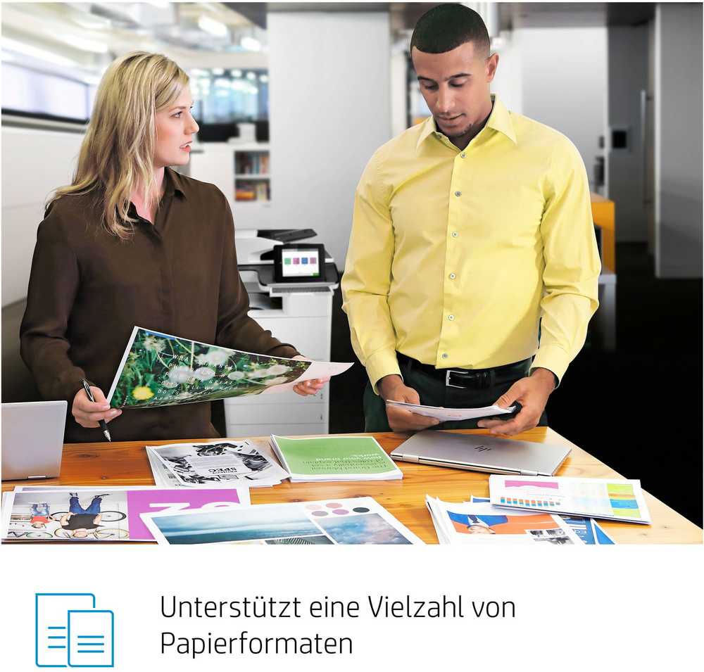 Hewlett Packard (HP) HP Color LaserJet Enterprise Flow MFP M776z AIO All-in-One Spausdintuvas - A3 Color lazerinis, Spausdinti/Kopijuoti/Dual-Side Scan/Faksas, Automatinis dokumentų tiektuvas, Auto-Duplex, LAN, WiFi, 46ppm, 200000 puslapių per mėnesį (pakeičia M775z)