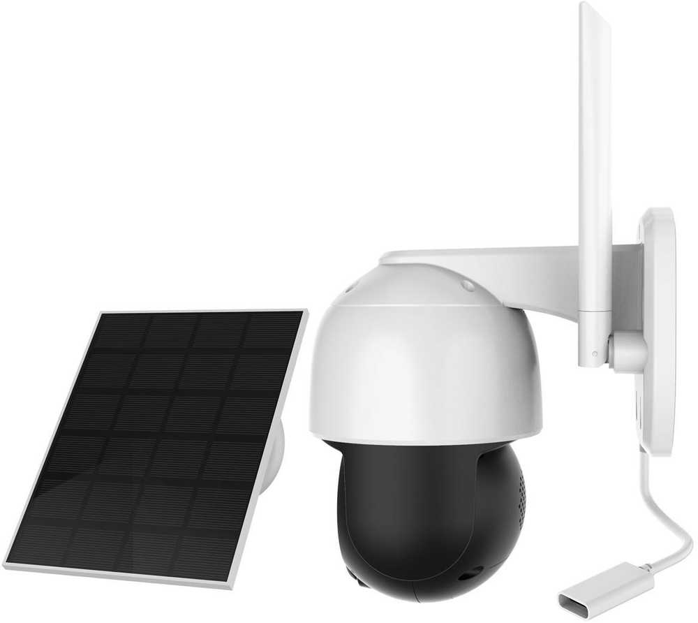 Foscam B4 WiFi stebėjimo kamera, balta su saulės baterija, 4MP (2560x1440), maitinama baterijomis, WiFi, pasukimo ir pakreipimo funkcija