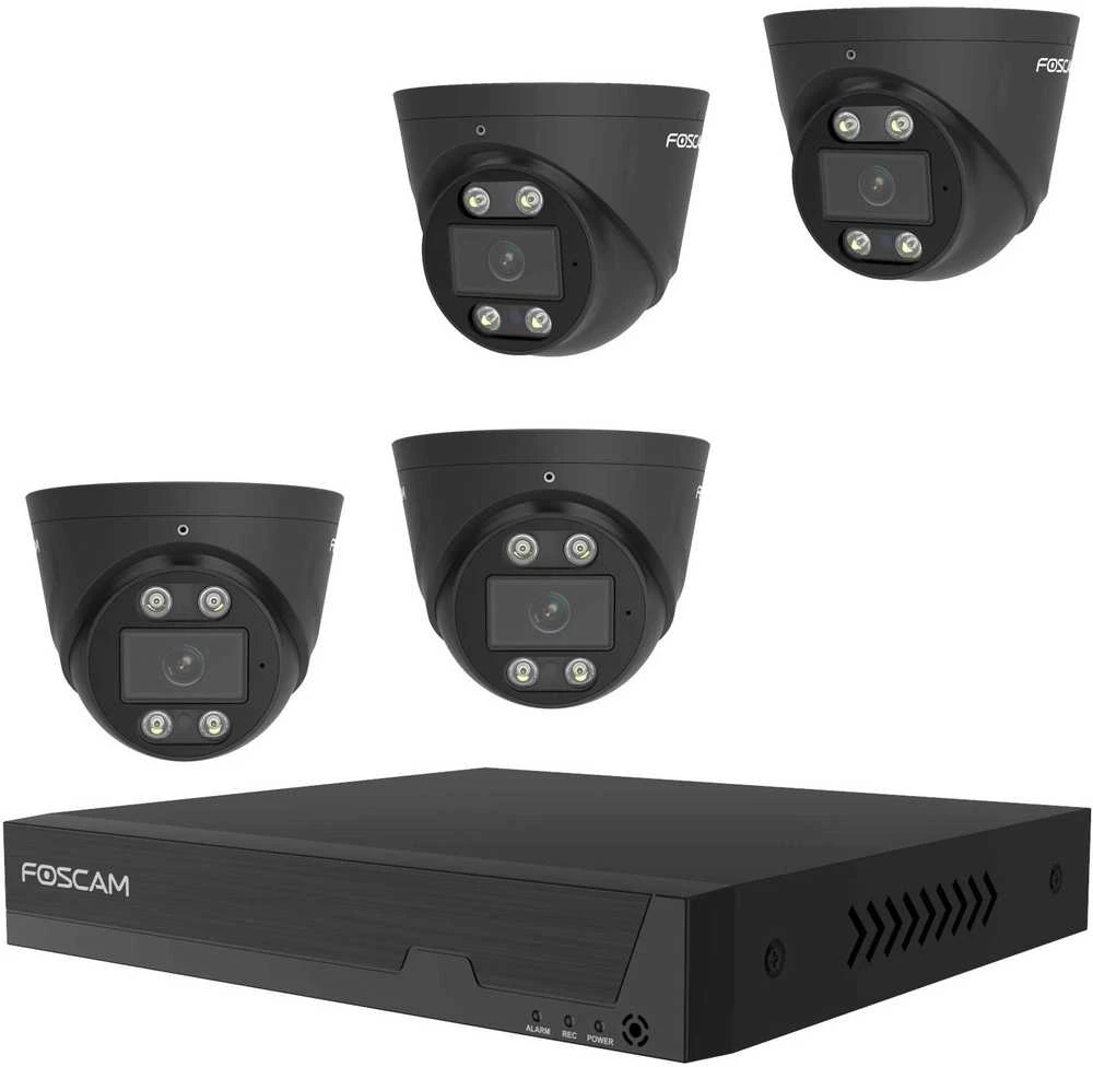 Foscam Fn9108E-T4-2T juodas LAN IP stebėjimo rinkinys, 8 kanalų, 4 kameros, 3840x2160 pikselių