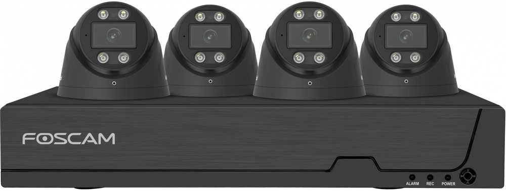 Foscam Fn9108E-T4-2T juodas LAN IP stebėjimo rinkinys, 8 kanalų, 4 kameros, 3840x2160 pikselių
