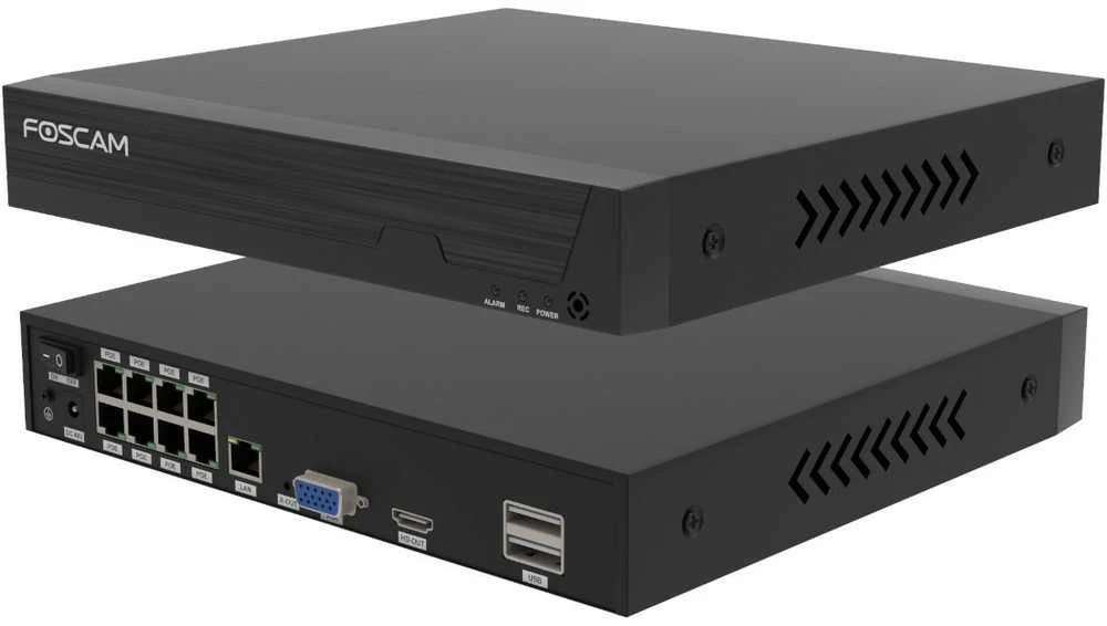Foscam Fn9108E-T4-2T juodas LAN IP stebėjimo rinkinys, 8 kanalų, 4 kameros, 3840x2160 pikselių