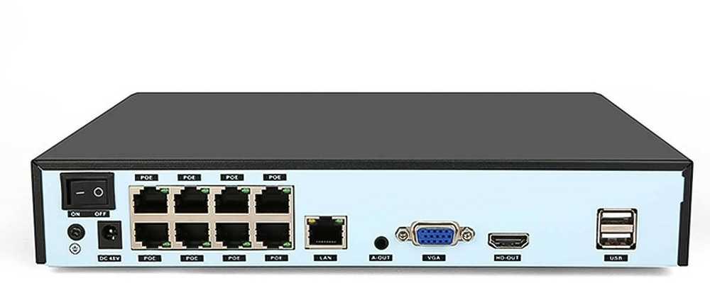 Foscam FN9108HE tinklo vaizdo įrašymo įrenginys, juodas, 8 kanalų, 5MP, PoE, HDMI+VGA