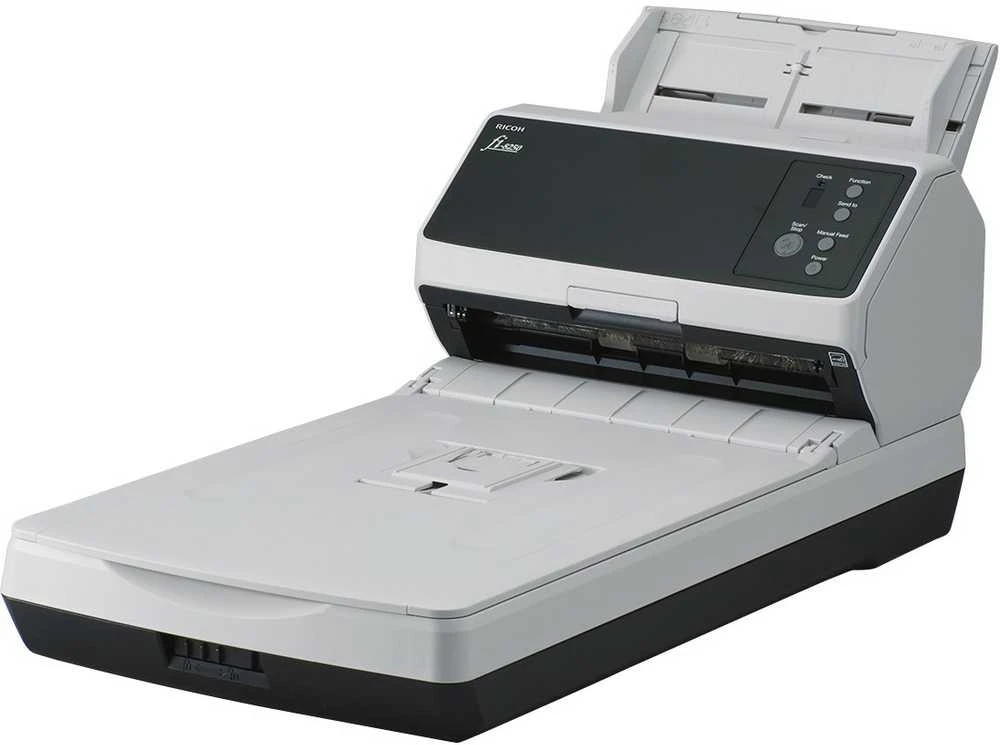 Fujitsu Ricoh fi-8250 Skeneris A4 spalvos, 50 ppm, 600x600 DPI, dvipusis ADF/plokštasis, USB Ethernet LAN