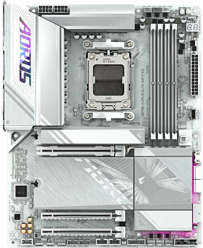 Pagrindinė plokštė GIGABYTE X870E A ELITE WF7 ICE AM5 4xDDR5 4xM.2 4xSATA