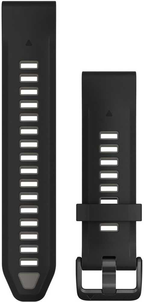 Garmin QuickFit 20mm Silikoninės laikrodžių apyrankės, Juoda/pilka