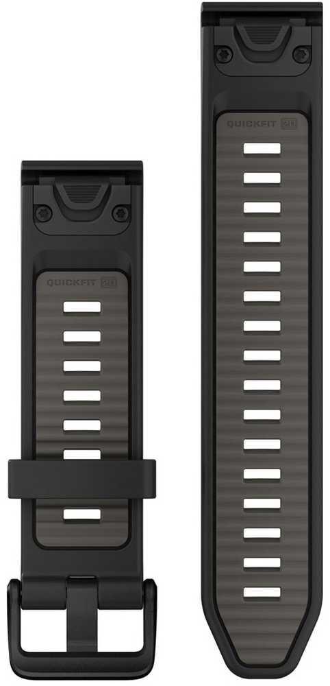 Garmin QuickFit 20mm Silikoninės laikrodžių apyrankės, Juoda/pilka