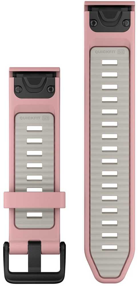 Garmin QuickFit 20mm Silikoninės laikrodžių apyrankės, Šviesiai rožinė/šviesiai pilka
