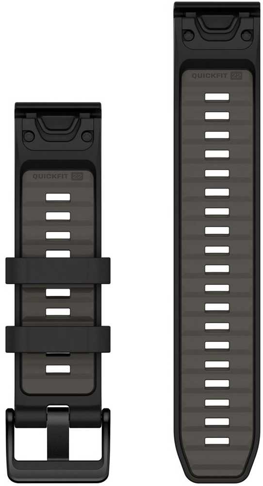 Garmin QuickFit 22mm Silikoninės laikrodžių apyrankės, Juoda/Pilka