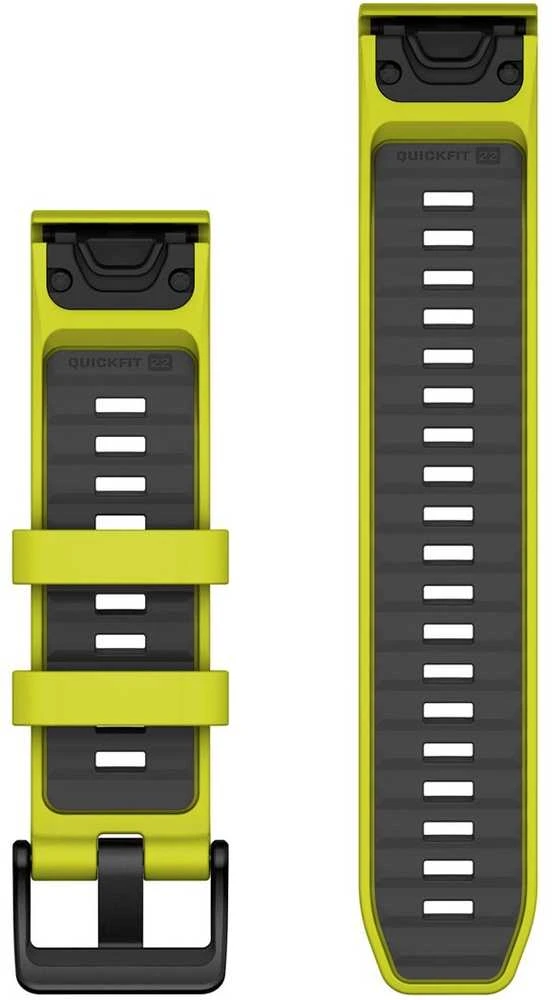 Garmin QuickFit 22mm Silikoninės laikrodžių apyrankės, Geltona/grafitas