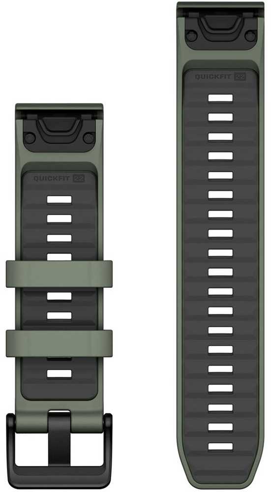 Garmin QuickFit 22mm Silikoninės laikrodžių apyrankės, tamsiai žalia/grafitas